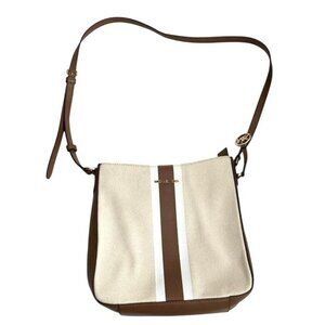 Michael Kors Canvas & Faux Leather Crossbody Bag With Adjustable Strap